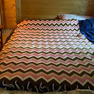 Vintage crochet heavy throw blanket